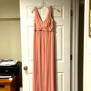 Long mesh dress with cowl back detail